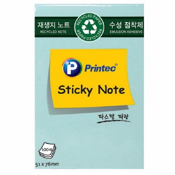프린텍 E5176B 스티키노트 파랑 51x76 100매