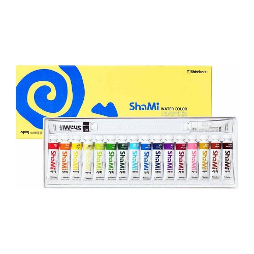 신한 샤미 수채화물감 18색 10ml 미술용품