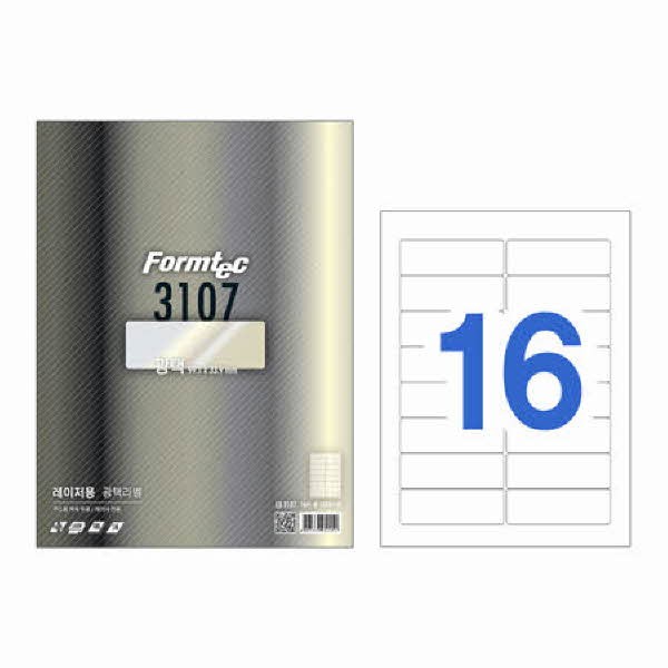 라벨지 주소용 광택 16칸 100매 LB-3107 폼텍