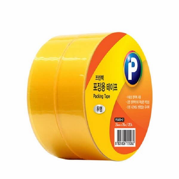 프린텍 P2420-2 포장용 테이프 투명 OPP 2EA 24 x20