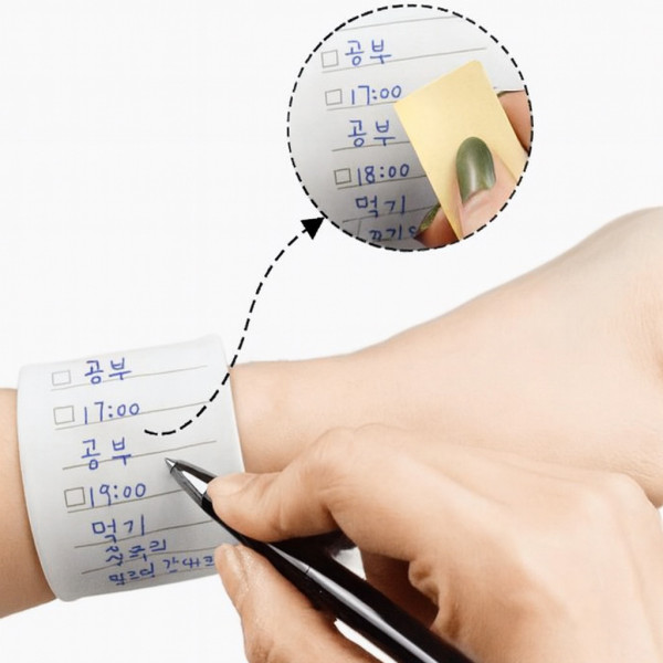 간호사 손목 간편 메모지 메모 팔찌 메모밴드 방수 실리콘 밴드 간단한 기록 밴드메모
