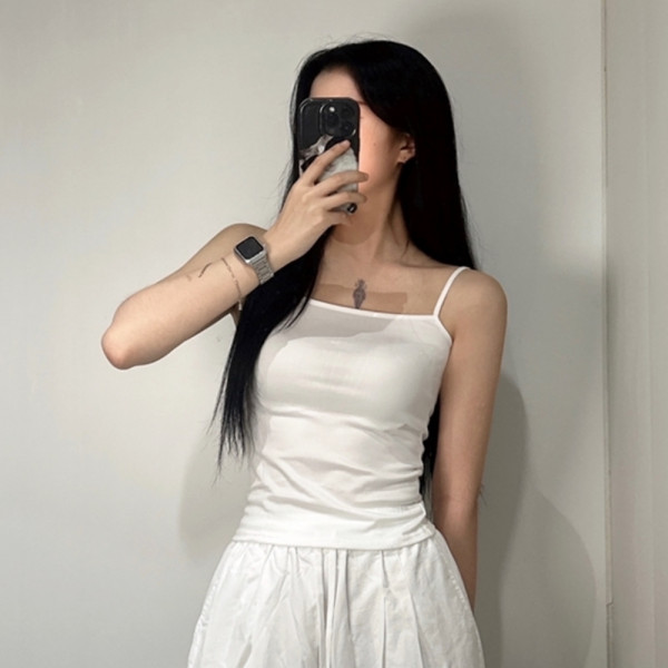 가성비 쫀쫀 여성 기본 무지 이너 끈 나시 티 긴기장 2color 여름 롱 T109