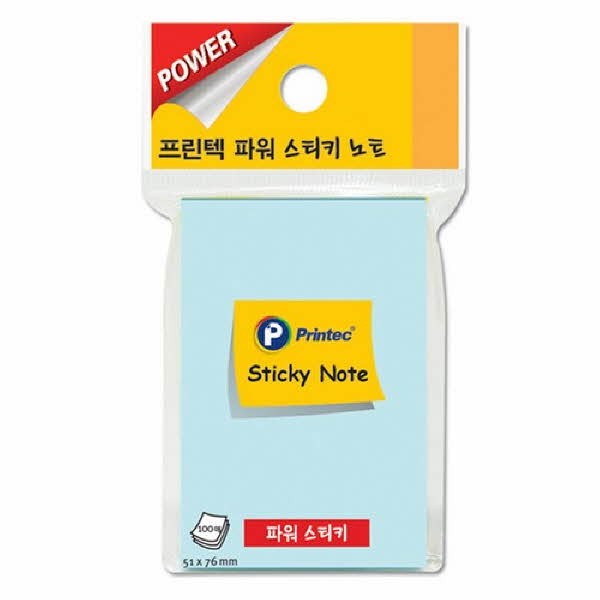프린텍 S5176B 파워 스티키노트 파랑 51x76mm 100매