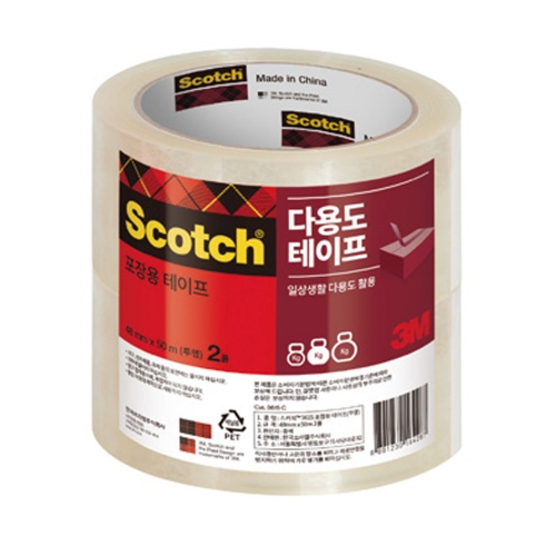 3M 스카치 포장 박스테이프 3615 2 투명 48MM 50M 2롤입 박스 29개