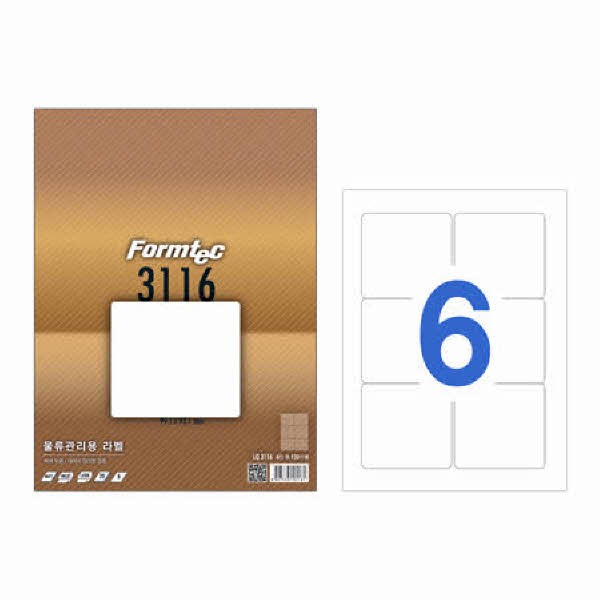 라벨지 물류관리용 6칸 20매 LQ-3116 폼텍