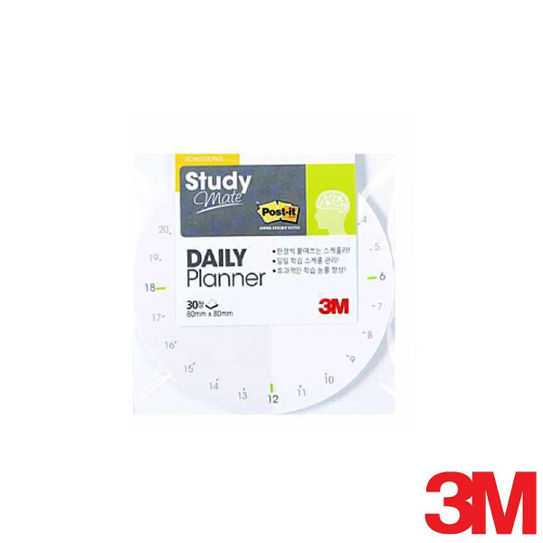 3M 포스트잇 스터디메이트 데일리 플래너 원형DAY1 점착식메모지