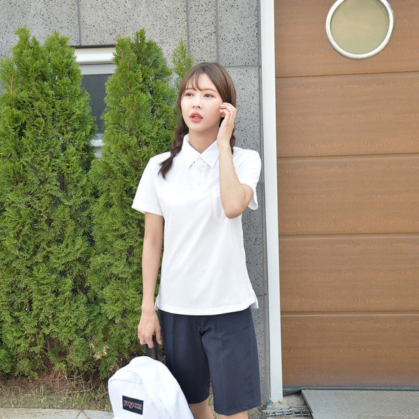 교복몰 (빅사이즈) 쿨론 화이트 여자 카라티 교복