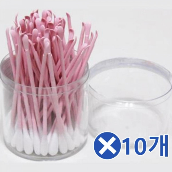 면봉 귀이개일체형 80Px10개 면봉세트 얇은면봉