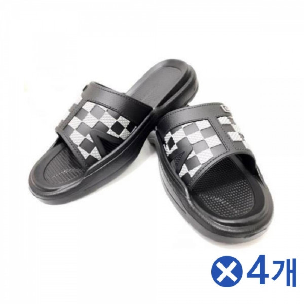 EVA소재 바둑무늬 사무실 슬리퍼 쿠션 실내화 4켤레