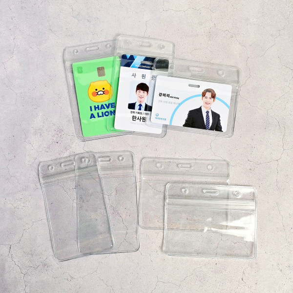 pvc 사원증 케이스 투명 방수 명찰 학생증 신분증 출입증
