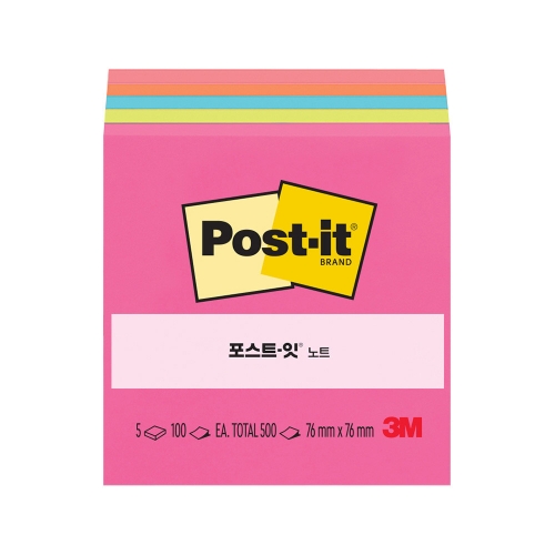 3M 포스트잇 654 5PK 팝티미스틱 5패드 9000 76 76