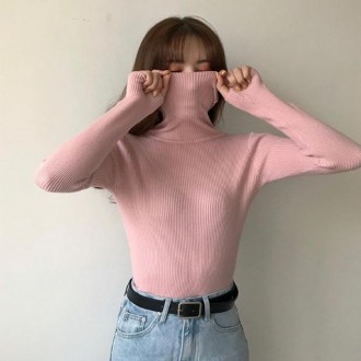 골지디자인 터틀넥 소프트 여성 목폴라 다양한컬러 데일리 이너 티셔츠 우수한 신축성