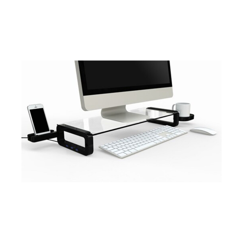 유보드 모니터받침대스마트 USB 3 0 160 블랙 USB포트3개55 21