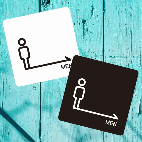 MEN 우측1 부착형 정사각 소형안내판 13x13cm 디자인문패