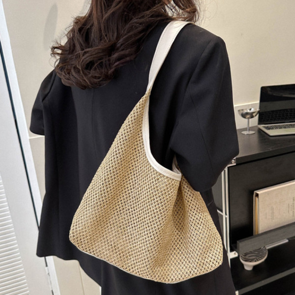 여성 라탄 숄더 백 여름 휴양지 바캉스 가방 화이트