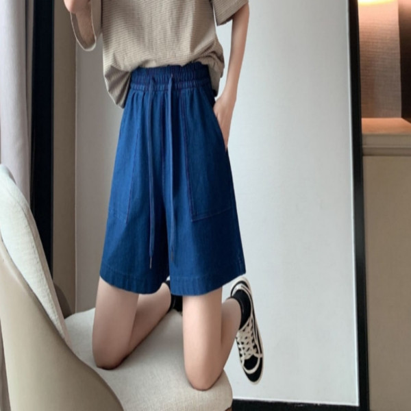 편안한 데일리 밴딩 청반바지 진청