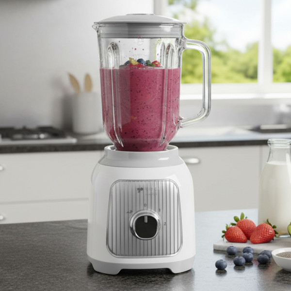 키친아트JS0002 포이베 유리 믹서기 1.5L 글라스블랜더 화이트