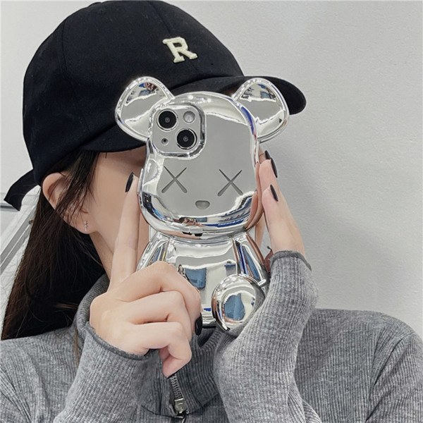 베어브릭 크롬 일체형 풀커버 케이스