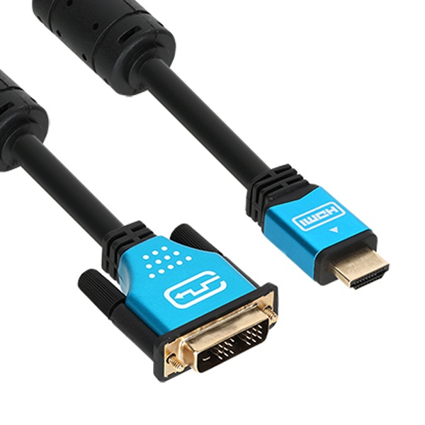 DVI-D 싱글 to HDMI 변환 케이블 블루 15m