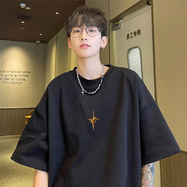MFNC040115 - 루즈핏 심플 프린팅 면 반팔 티셔츠 (3Color)