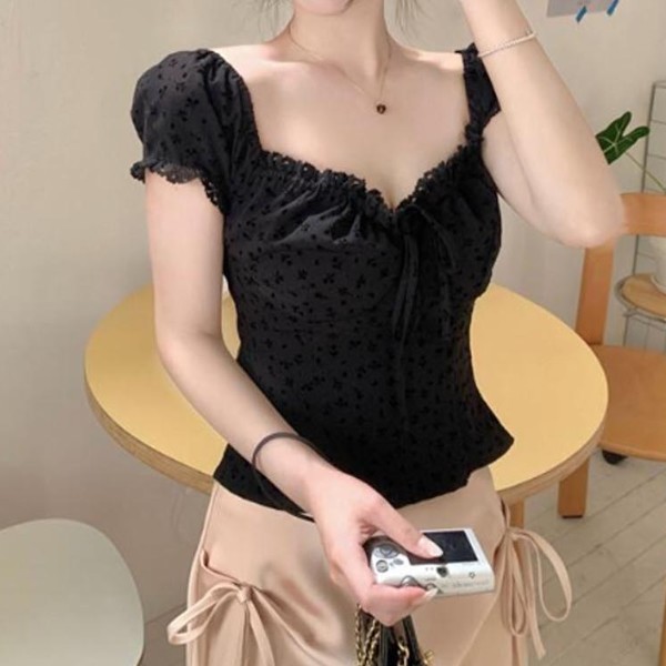 레이스 포멀 반팔티 출근룩 하객룩 블라우스 LDN-20250060