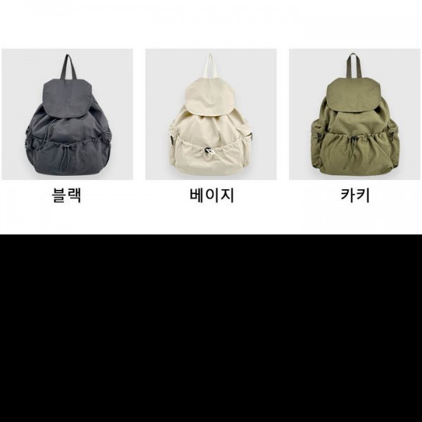 백팩 라운드 덮개 밴딩 스트링 스타일 빅사이즈 실용성 스타일 모두 갖춘 넉넉한 수납