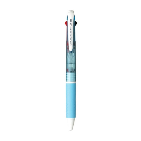 유니 제트스트림 3색볼펜 SXE3 400 07 라이트블루 멀티펜 0 7mm 흑 청
