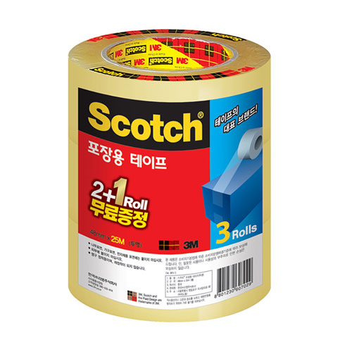 3M)포장용테이프(3625V/투명/48mmx25m/2+1)