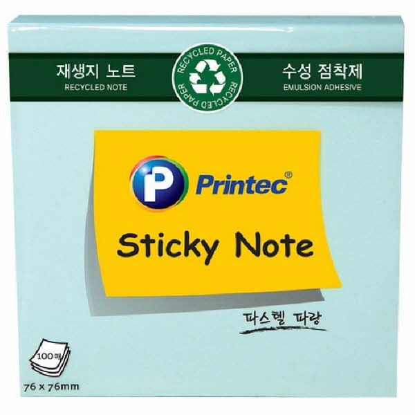 프린텍 E7676B 스티키노트 파랑 76 x 76 100매
