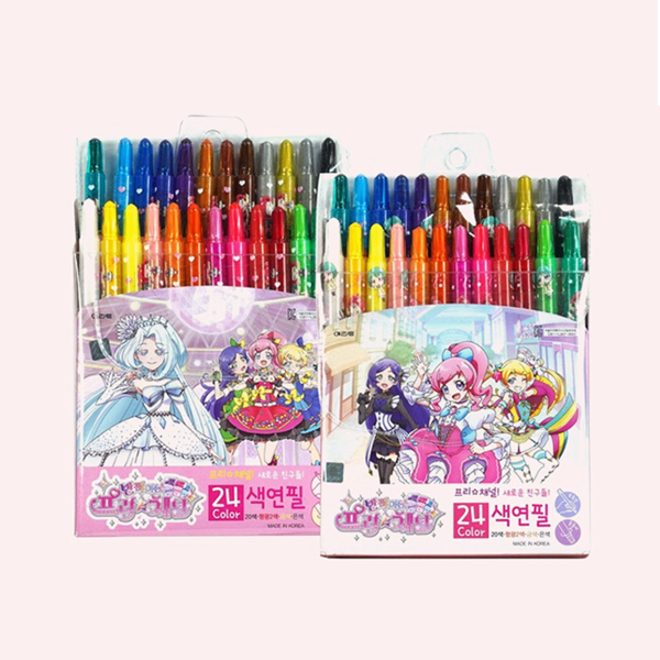 에리트 반짝이는 프리채널 24색 돌돌이 색연필