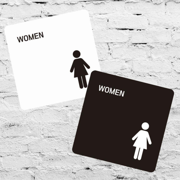 WOMEN2 부착형 정사각 소형안내판 13x13cm 디자인문패