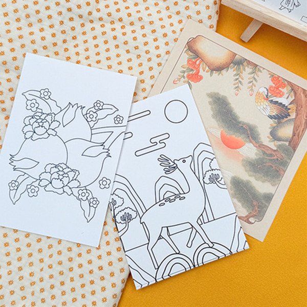 (TD) 레트로 드로잉 포스트 카드 (10매입)