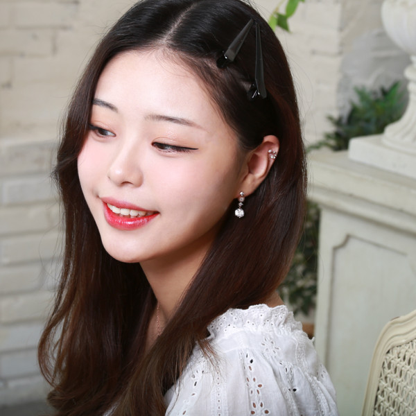 블랙 기본 앞머리집게 미용실집게 헤어핀 올림머리핀