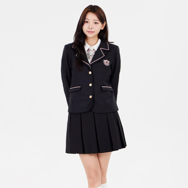 핑크라인 3버튼 블랙 세라복 프레피룩 교복세트