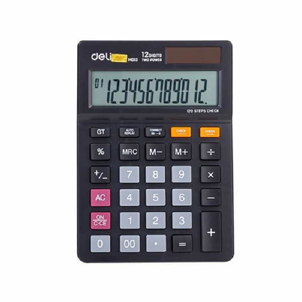 DELI 계산기 EM01320BK 블랙(규격 149X104mm 12자리)