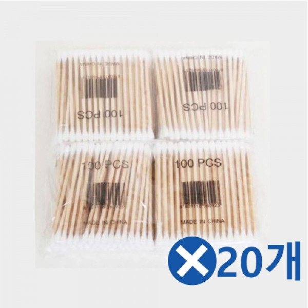 면봉 400개입x20개 얇은면봉 나무면봉 귀청소
