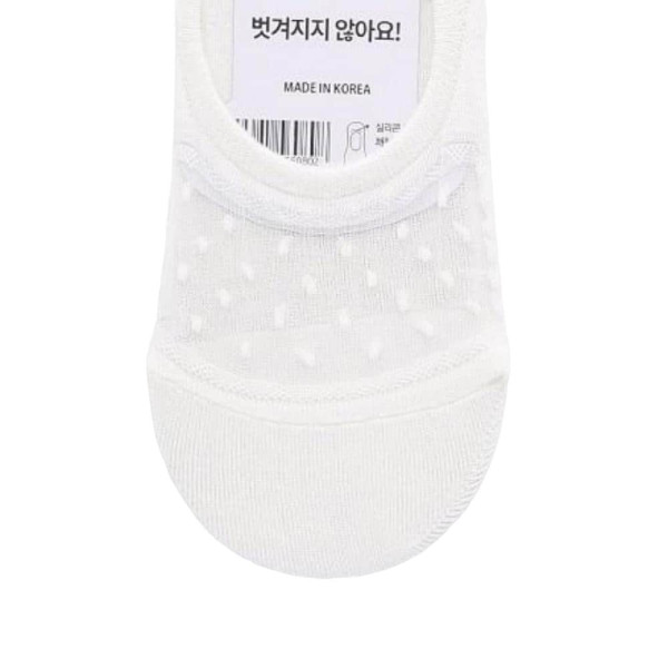여성용 도트 발등메쉬 페이크삭스 화이트 1켤레
