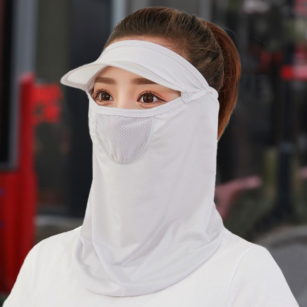 자외선 햇빛 차단 선캡 얼굴 가리개 쿨 마스크 그레이