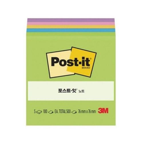 3M 포스트잇 654 5AU 형광 5패드 플로랄 판타지 76 76 박스 24개