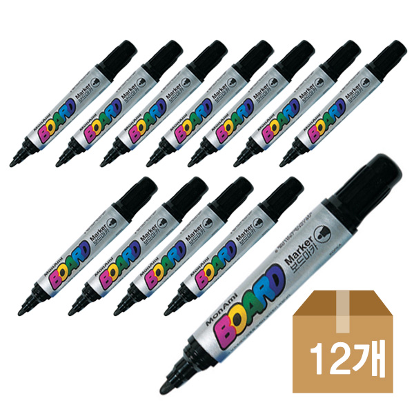 모나미)보드마카(2.0mm/흑)-다스(12개입)