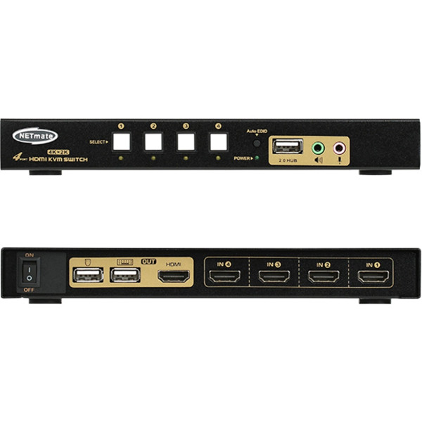 화면전환 유/무전원 HDMI KVM 4x1 스위치 케이블포함