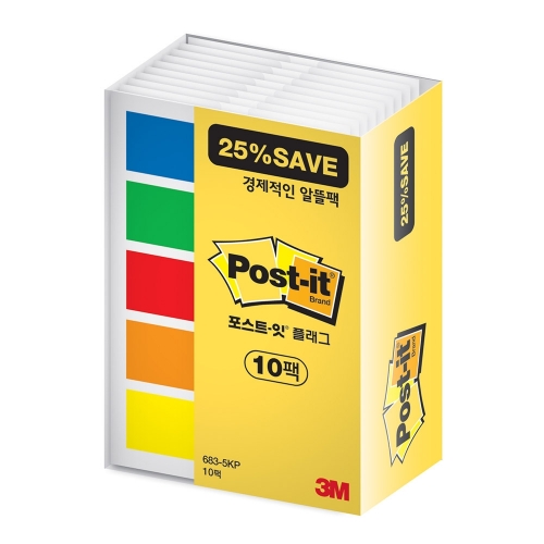 3M 포스트잇 플래그 683 5KP 알뜰팩Saving pack 박스 30개