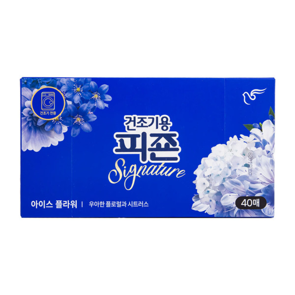 피죤 건조기용 섬유유연제 아이스 플라워 40매
