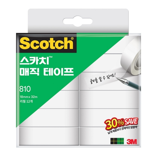 3M 스카치 매직테이프 리필세이빙팩 810R 1218 32 테이프