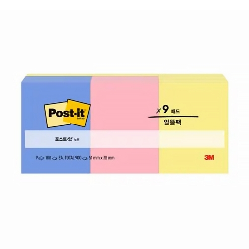 3M 포스트잇 653 9A 9개입 38 51 100매
