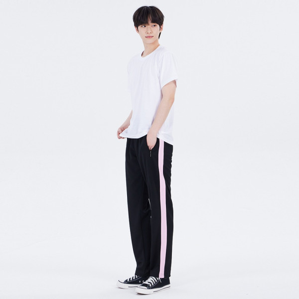 국내생산 굵은 한줄 블랙 핑크라인 츄리닝 교복몰