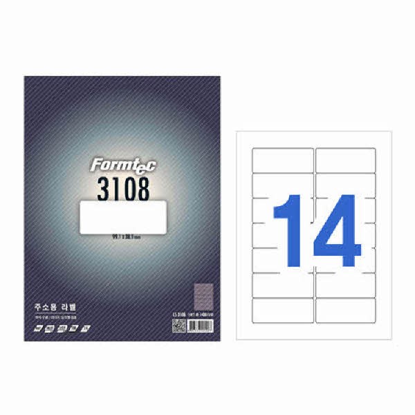 라벨지 주소용 14칸 100매 LS-3108 폼텍