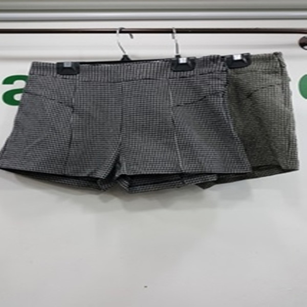 F1252/봄가을/체크 무늬 반바지/핫팬츠