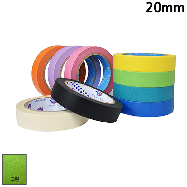 유로셀 종이 마스킹테이프 그린 20mm x 40M 마스킹테이프