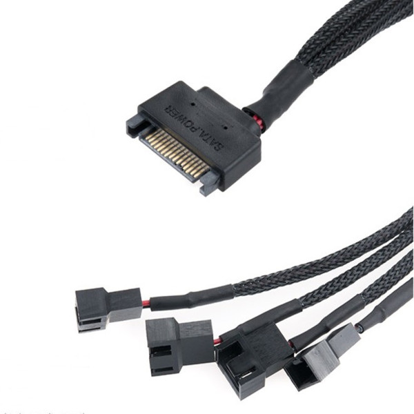 SATA 전원 PWM 4분배 변환 케이블 12V전용 30CM